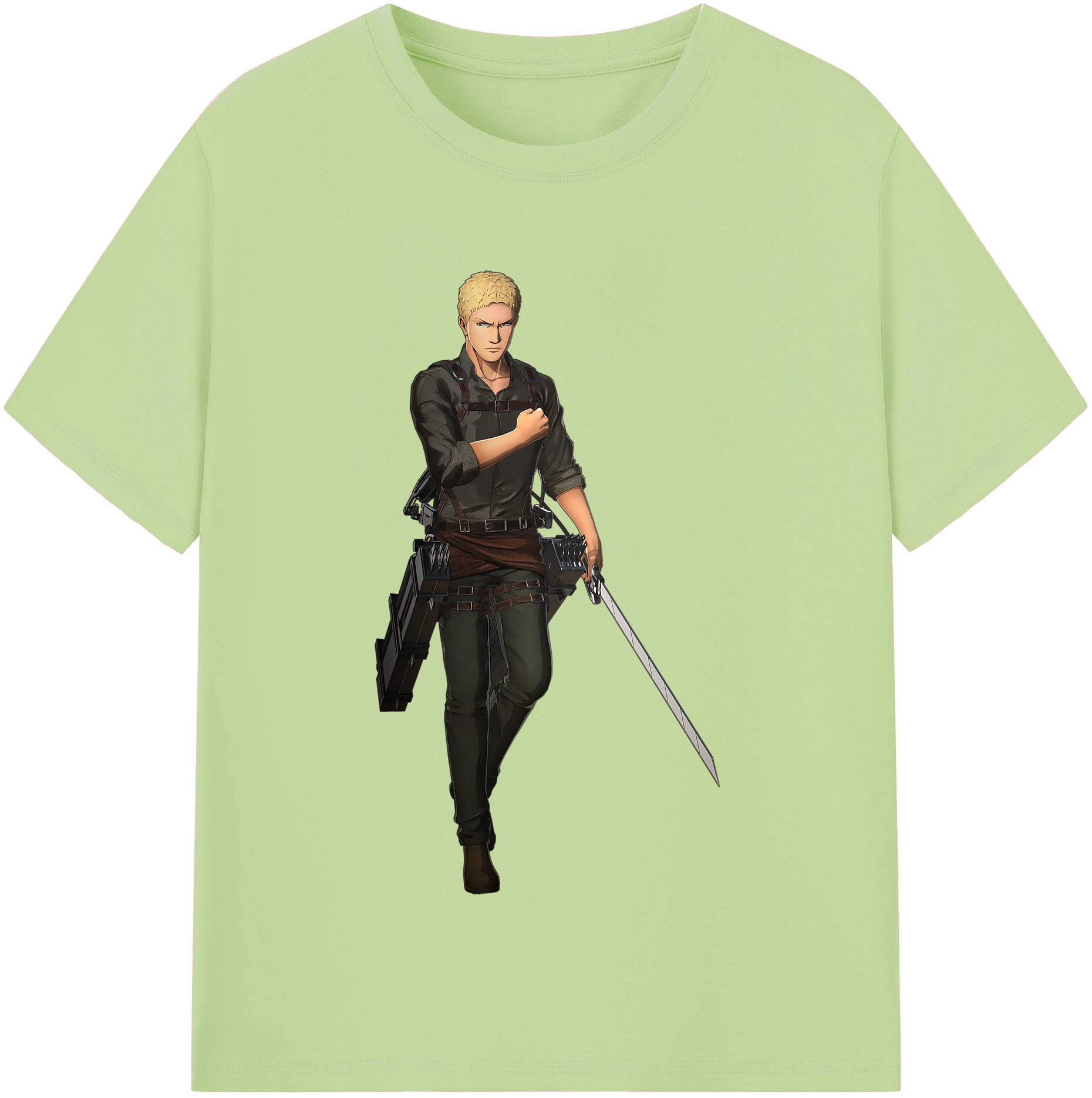 （画像用） 進撃の巨人 ライナー・ブラウン Attack on Titan Reiner Braun 綿100％半袖Tシャツ（フロントプリント）